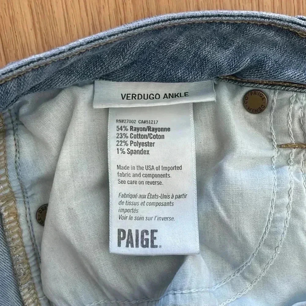 Distressed Lightwash PAIGE Verdugo Ankle Jeans - Picture 5 of 5